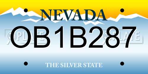 OB1B287 Nevada License Plate