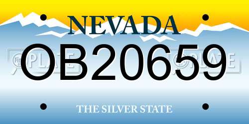 OB20659 Nevada License Plate
