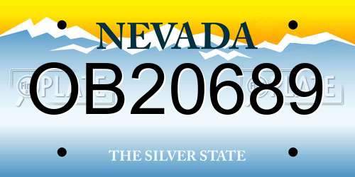 OB20689 Nevada License Plate