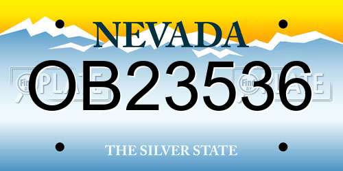 OB23536 Nevada License Plate