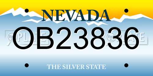 OB23836 Nevada License Plate