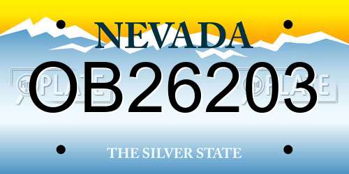 OB26203 Nevada License Plate