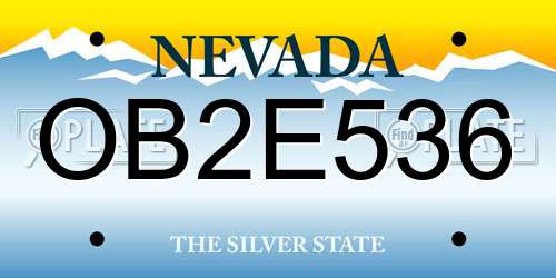 OB2E536 Nevada License Plate