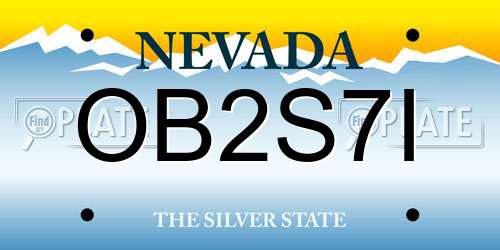 OB2S7I Nevada License Plate