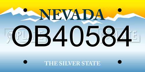 OB40584 Nevada License Plate