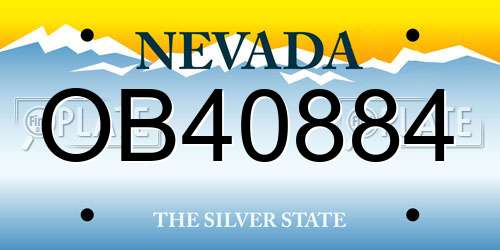 OB40884 Nevada License Plate
