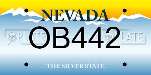 OB442 Nevada License Plate