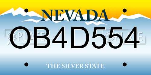 OB4D554 Nevada License Plate
