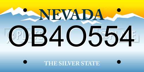 OB4O554 Nevada License Plate