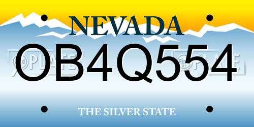 OB4Q554 Nevada License Plate
