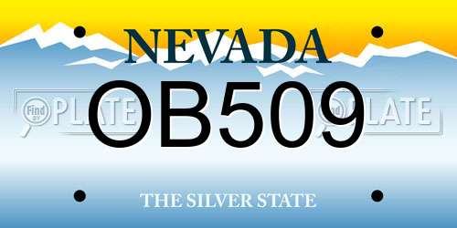 OB509 Nevada License Plate
