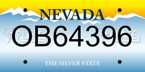 OB64396 Nevada License Plate