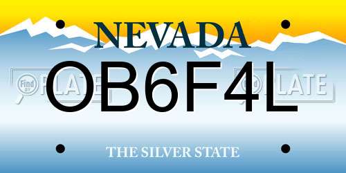 OB6F4L Nevada License Plate