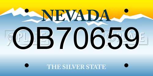 OB70659 Nevada License Plate