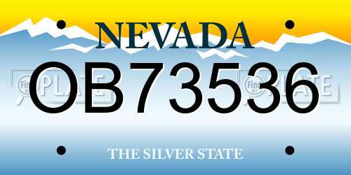 OB73536 Nevada License Plate