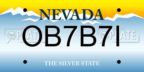 OB7B7I Nevada License Plate