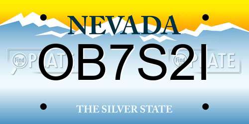 OB7S2I Nevada License Plate
