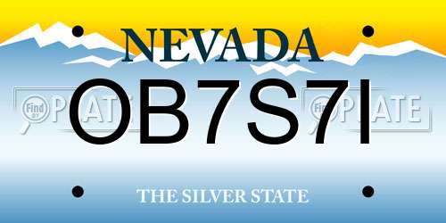 OB7S7I Nevada License Plate