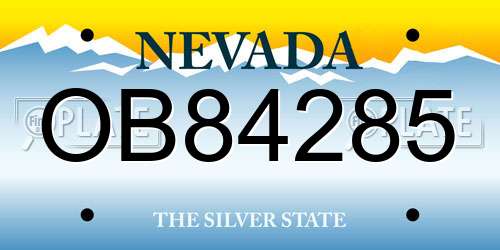 OB84285 Nevada License Plate