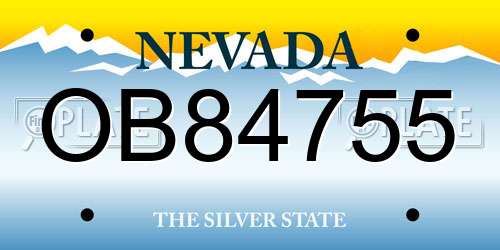 OB84755 Nevada License Plate