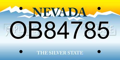 OB84785 Nevada License Plate