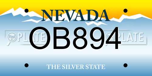 OB894 Nevada License Plate