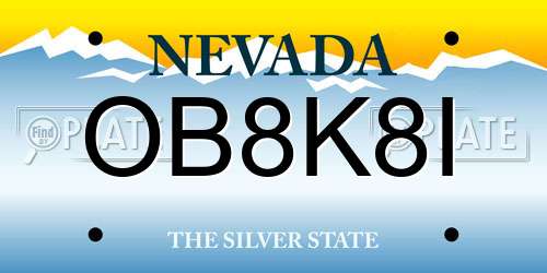 OB8K8I Nevada License Plate