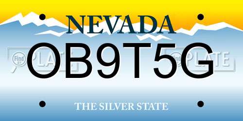 OB9T5G Nevada License Plate