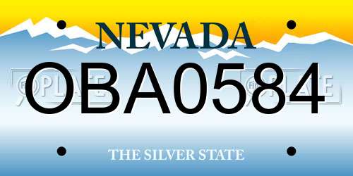 OBA0584 Nevada License Plate