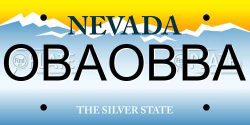 OBAOBBA Nevada License Plate