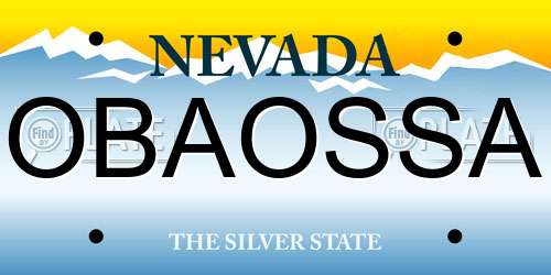 OBAOSSA Nevada License Plate