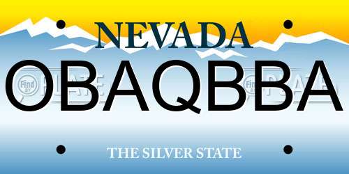 OBAQBBA Nevada License Plate