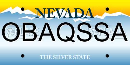 OBAQSSA Nevada License Plate
