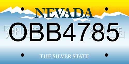 OBB4785 Nevada License Plate