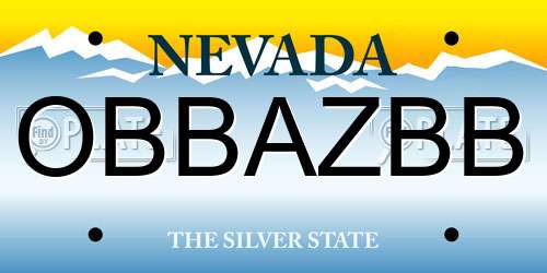 OBBAZBB Nevada License Plate