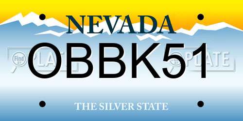 OBBK51 Nevada License Plate