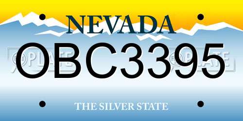 OBC3395 Nevada License Plate