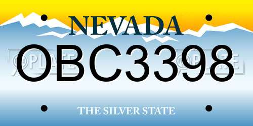 OBC3398 Nevada License Plate