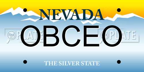 OBCEO Nevada License Plate