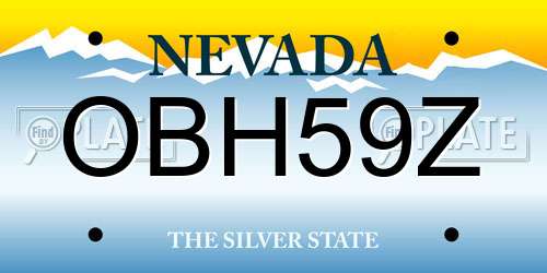 OBH59Z Nevada License Plate