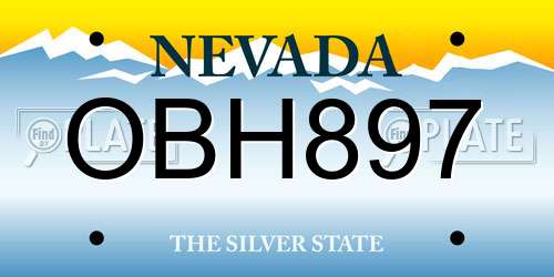 OBH897 Nevada License Plate