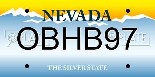 OBHB97 Nevada License Plate