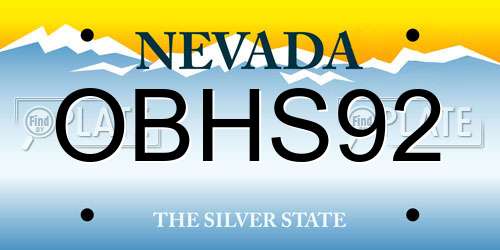 OBHS92 Nevada License Plate