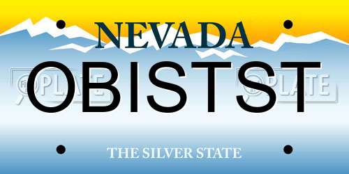 OBISTST Nevada License Plate