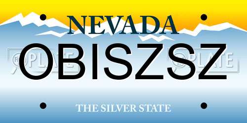 OBISZSZ Nevada License Plate