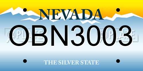 OBN3003 Nevada License Plate