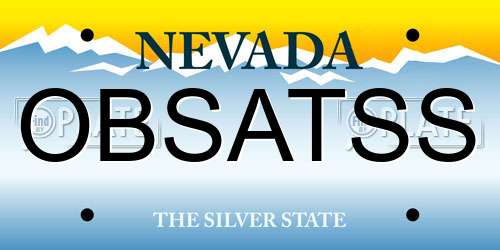 OBSATSS Nevada License Plate