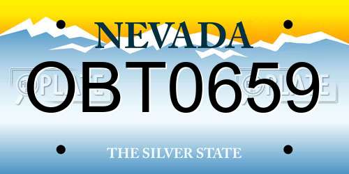 OBT0659 Nevada License Plate
