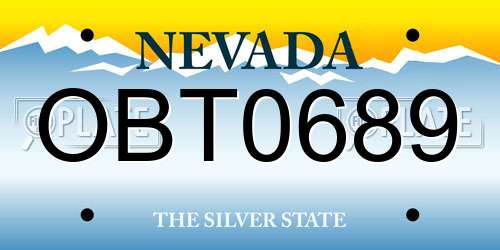 OBT0689 Nevada License Plate