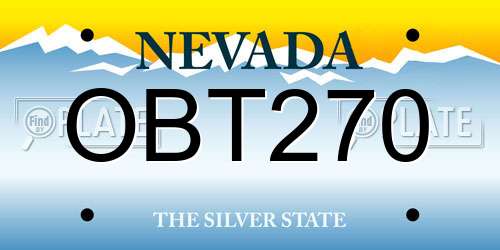 OBT270 Nevada License Plate